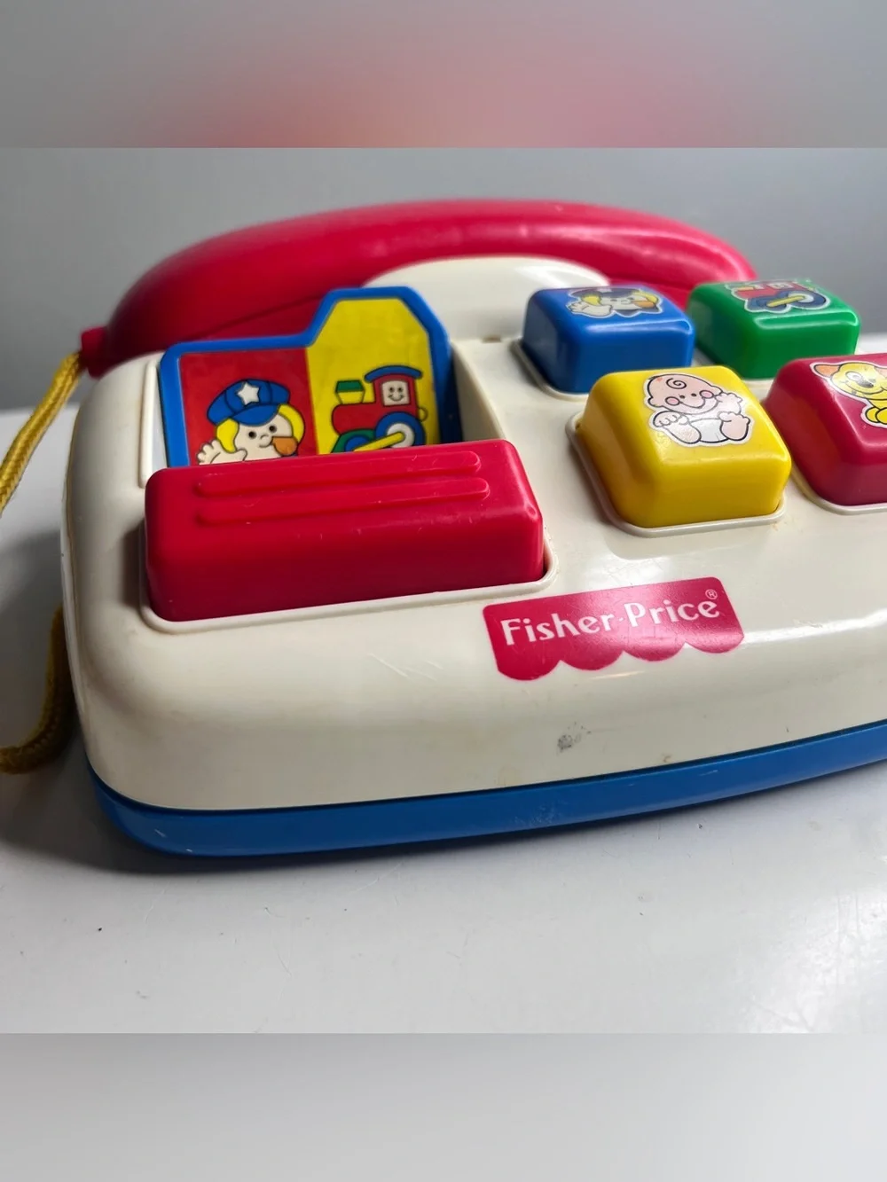 Vintage 1998 Fisher-Price Ring 'n Rattle Toy Phone (model #71303) - WORKS!